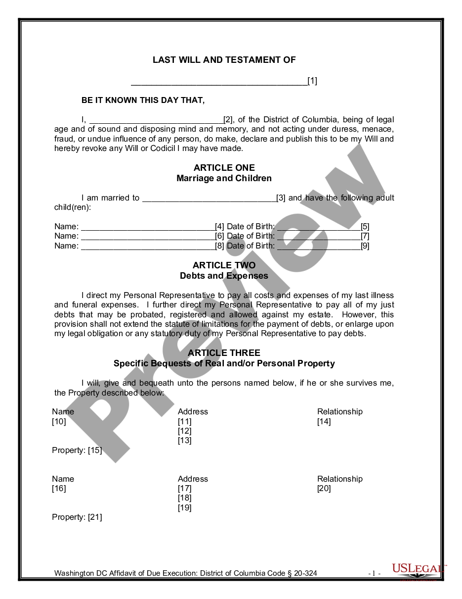 page 6 Legal Last Will and Testament Form for Married Person with Adult Children preview