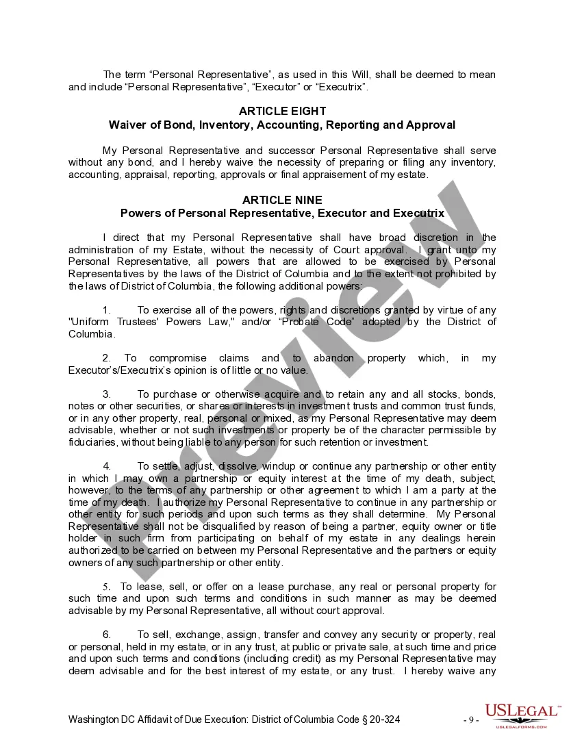 Preview Last Will and Testament for Married Person with Adult Children