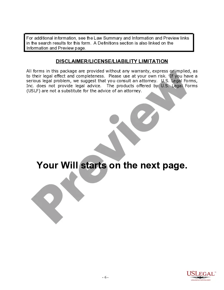 Preview Last Will and Testament for Married Person with Adult Children