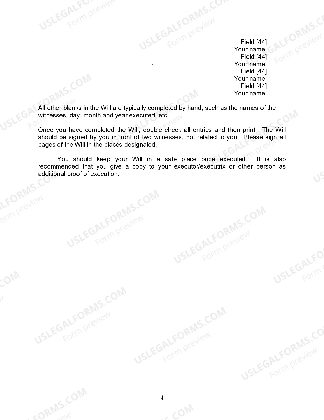 Preview Last Will and Testament for Divorced Person Not Remarried with Adult and Minor Children