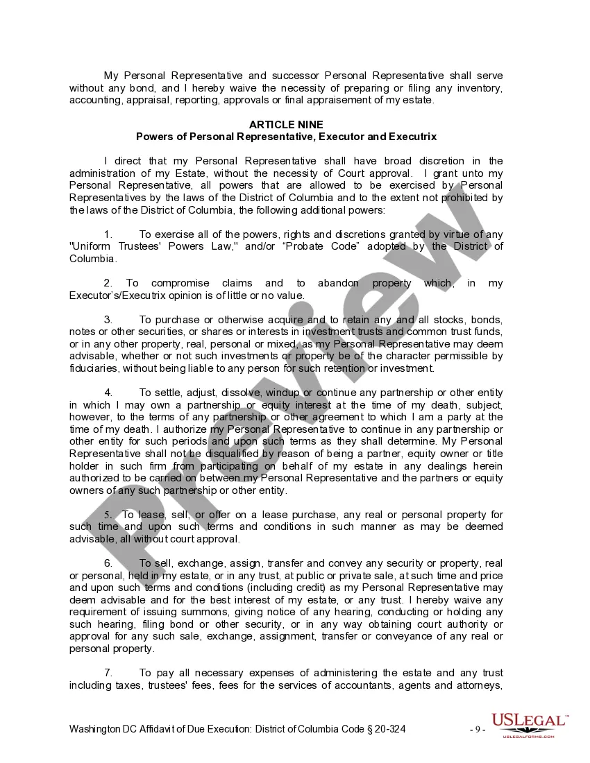 Preview Mutual Wills package with Last Wills and Testaments for Married Couple with No Children