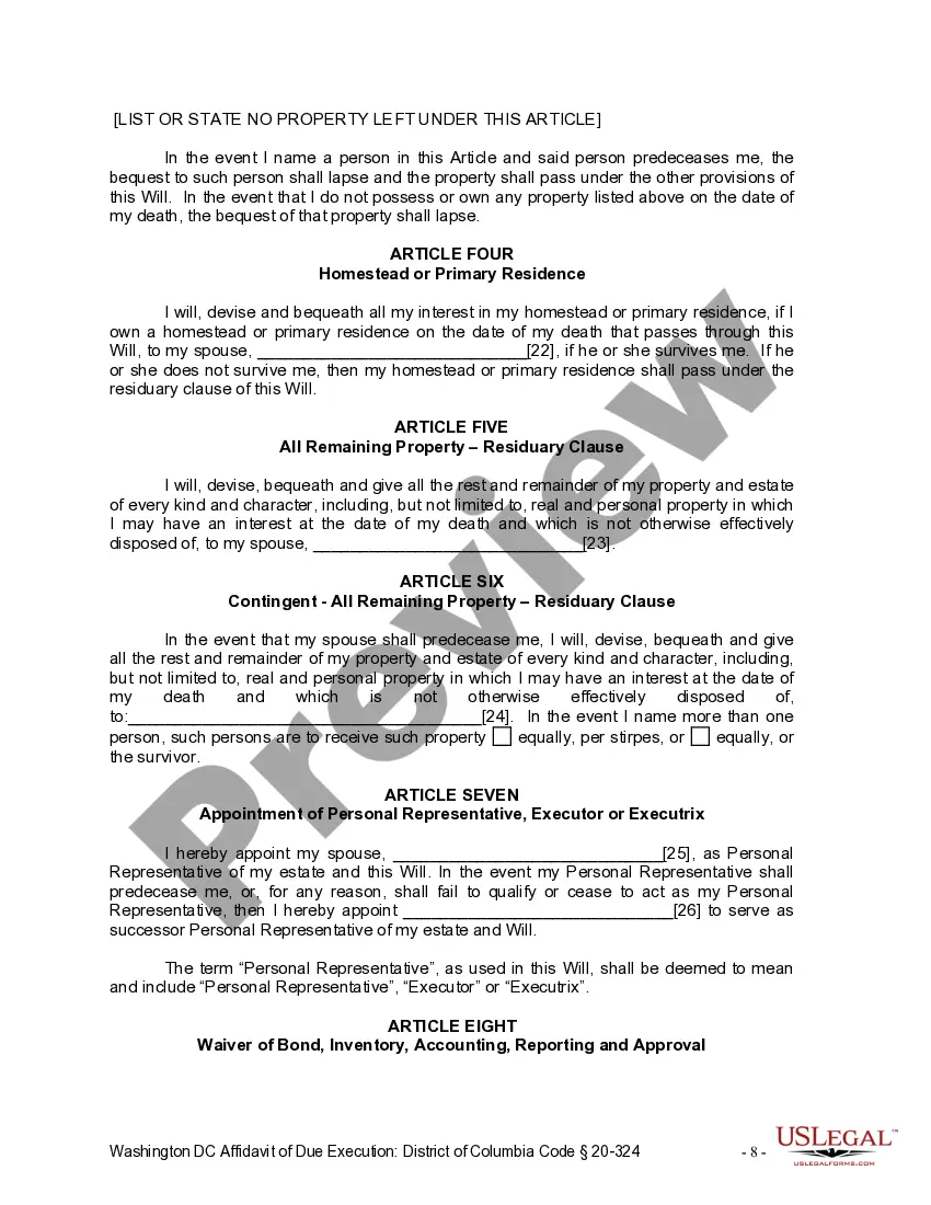 Preview Mutual Wills package with Last Wills and Testaments for Married Couple with No Children