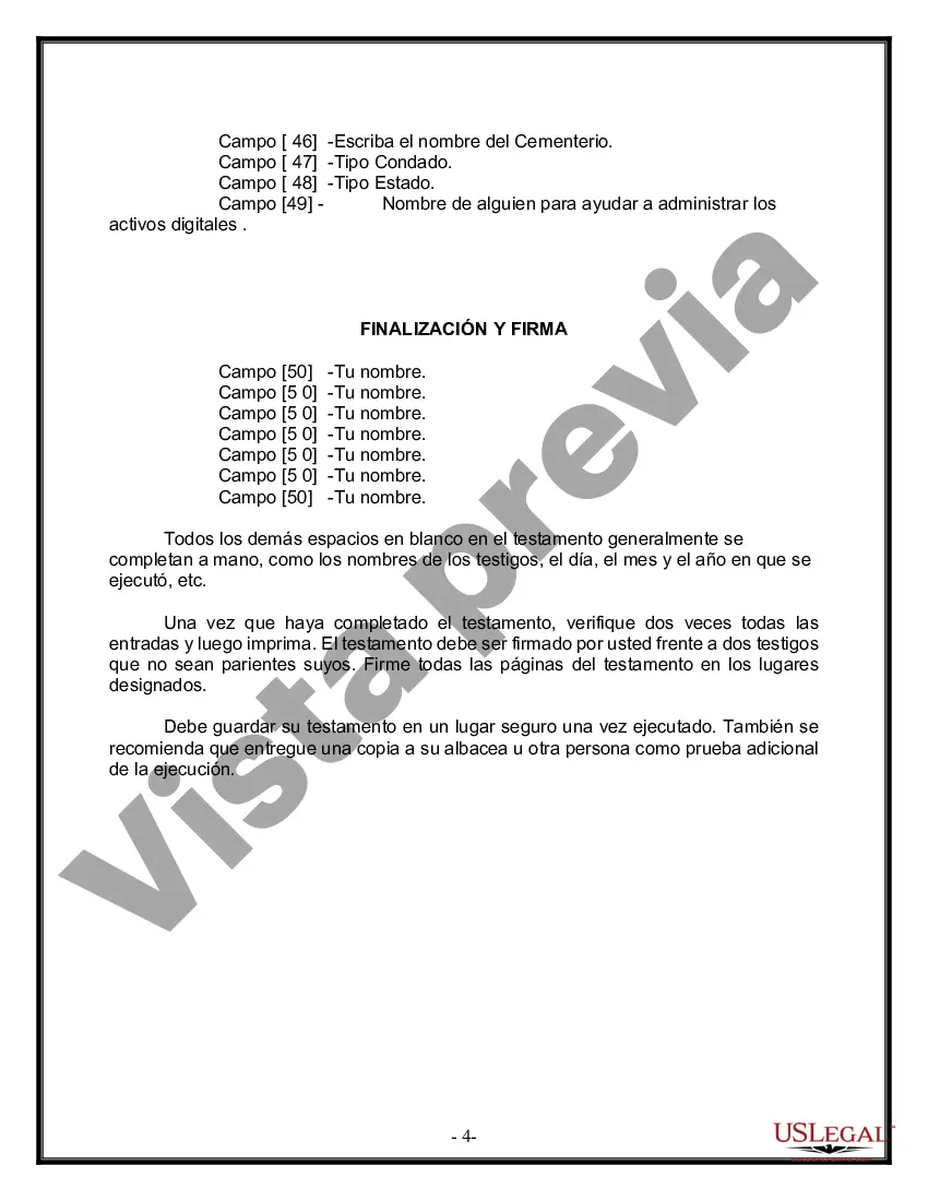 Preview Paquete de Voluntades Mutuas con Últimas Voluntades y Testamentos para Pareja Casada con Hijos Menores
