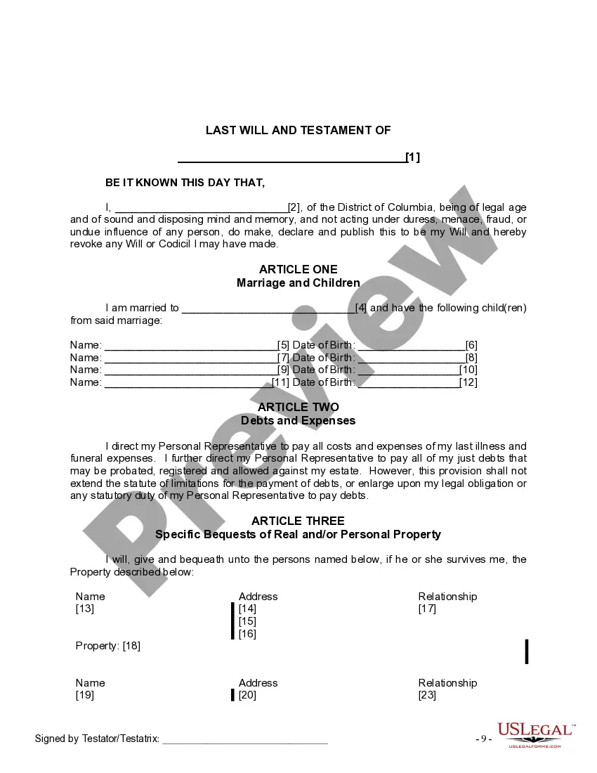 Preview Mutual Wills Package with Last Wills and Testaments for Married Couple with Minor Children