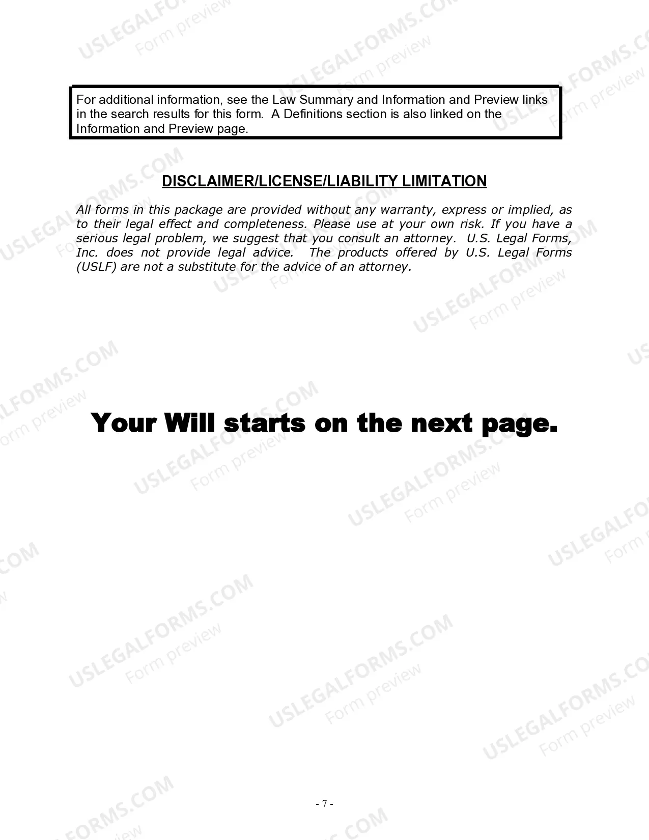 Preview Last Will and Testament for Married Person with Adult and Minor Children