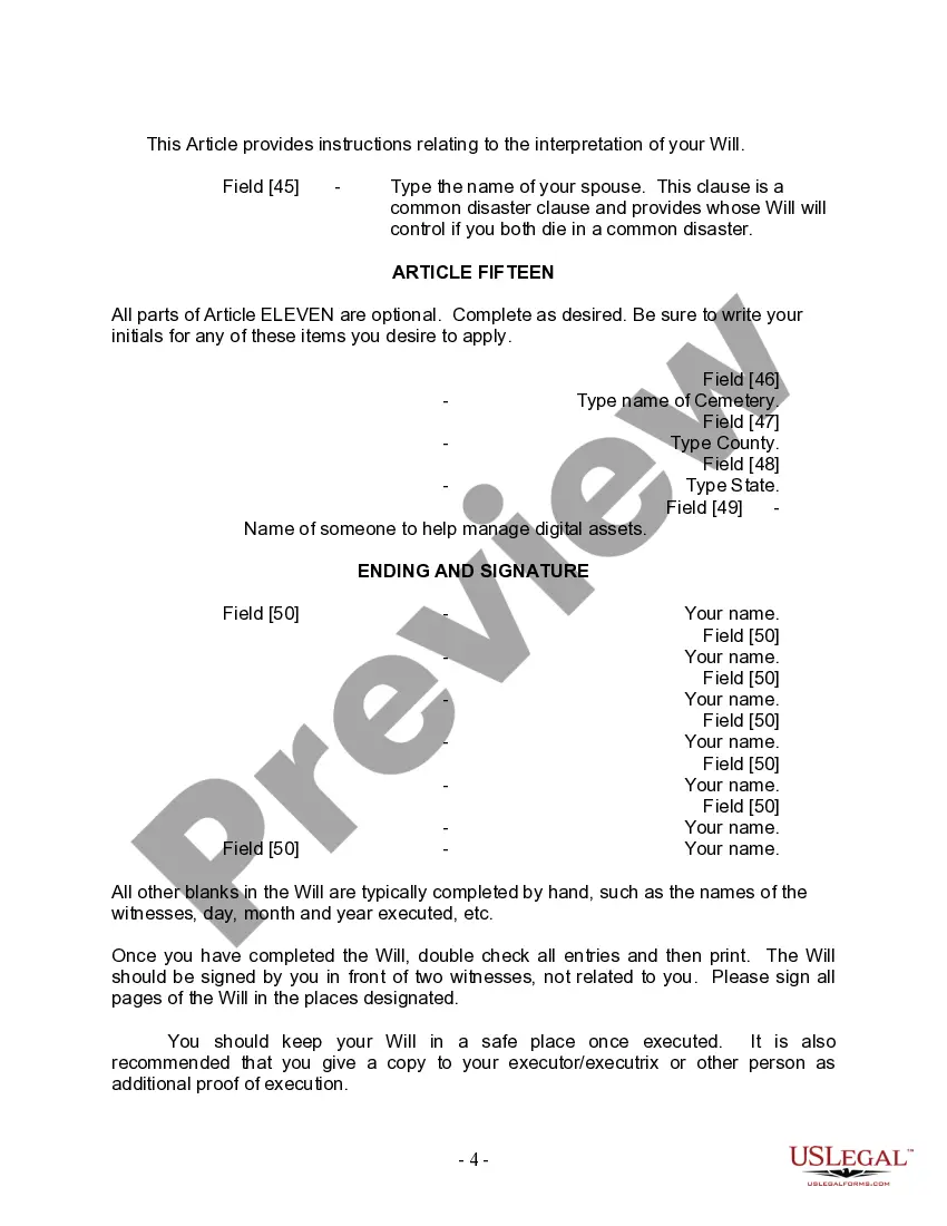 Preview Mutual Wills Package with Last Wills and Testaments for Married Couple with Adult and Minor Children