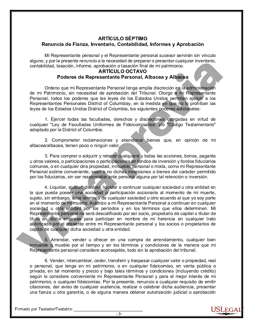Preview Formulario de testamento y última voluntad legal para viuda o viudo con hijos adultos