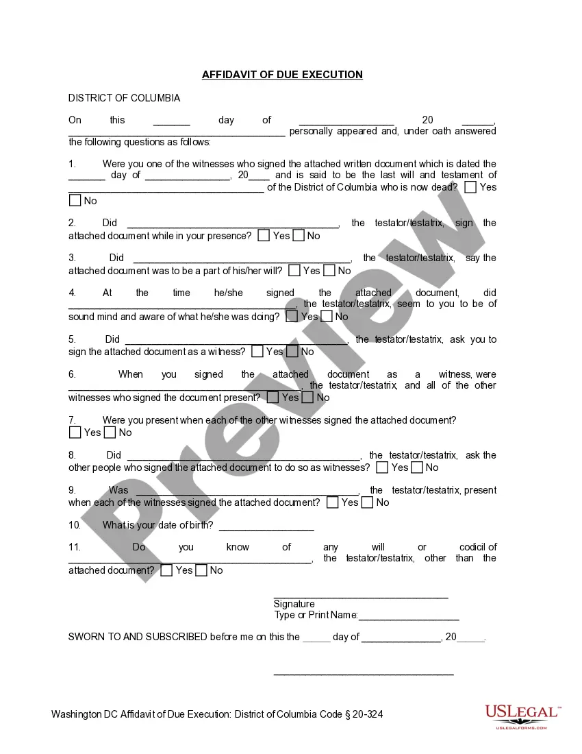 Preview Last Will and Testament with All Property to Trust called a Pour Over Will