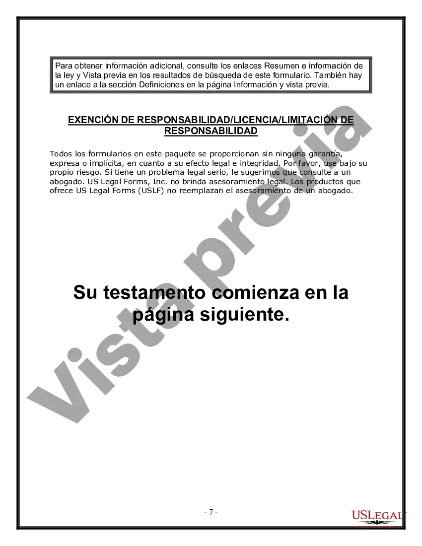 Preview Última voluntad y testamento para otras personas