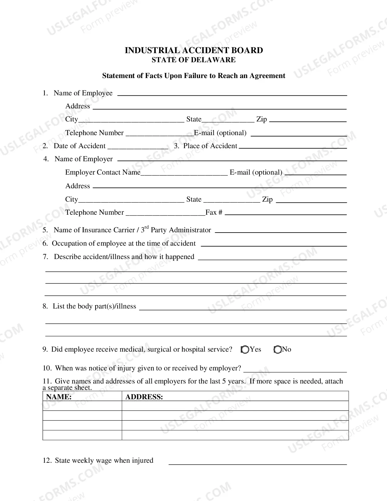 Preview Petition To Determine Compensation Due To Injured Employee