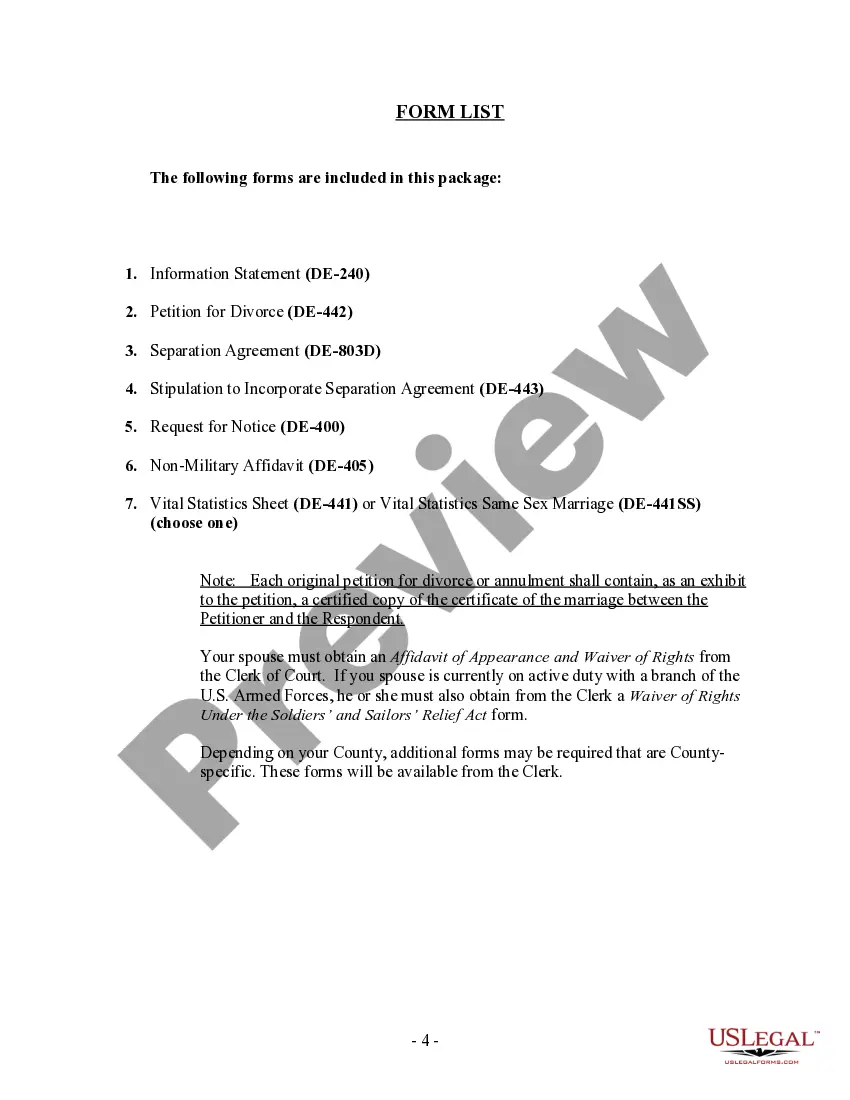 Preview Delaware No-Fault Uncontested Agreed Divorce Package for Dissolution of Marriage with Adult Children and with or without Property and Debts