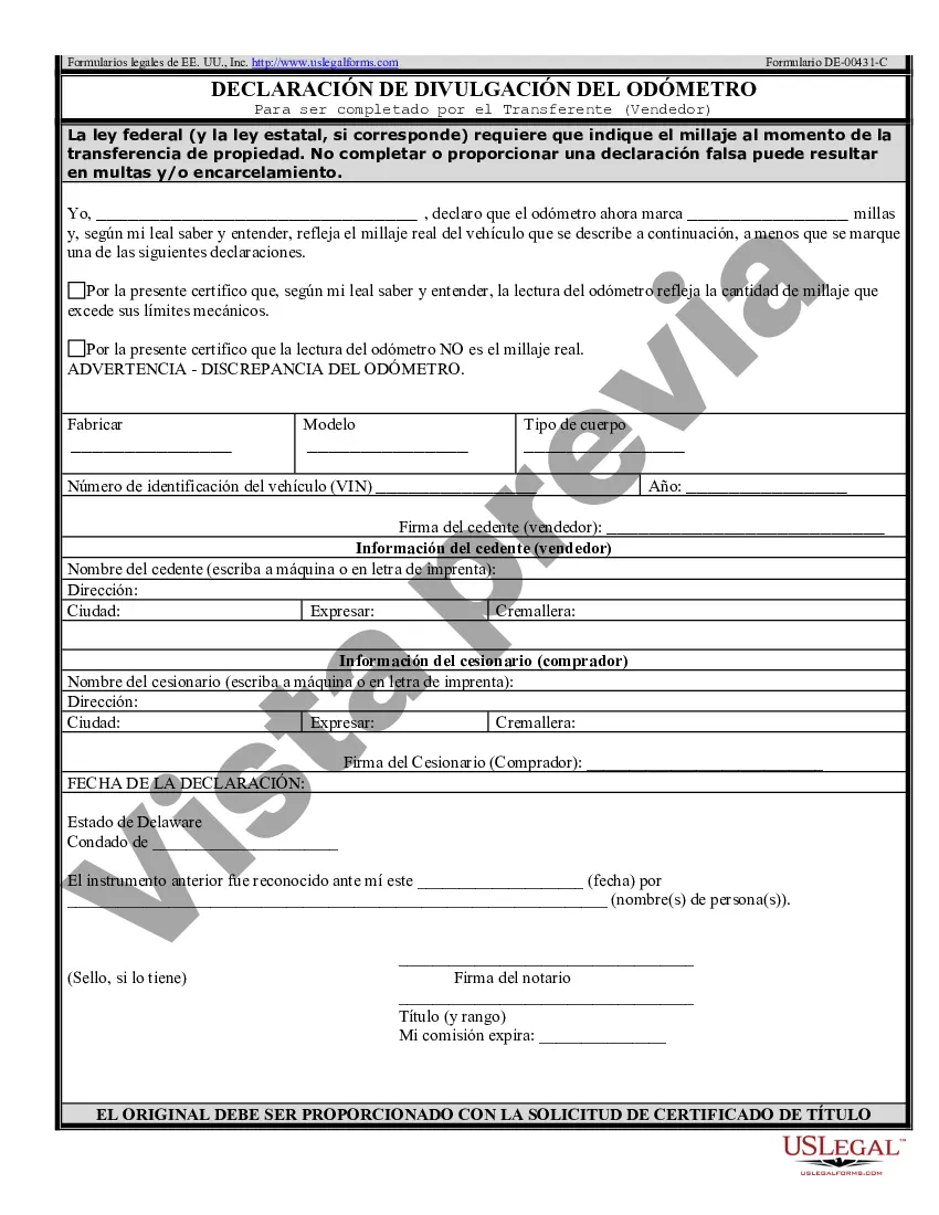 Preview Factura de venta de automóvil o vehículo, incluida la declaración del cuentakilómetros y el pagaré