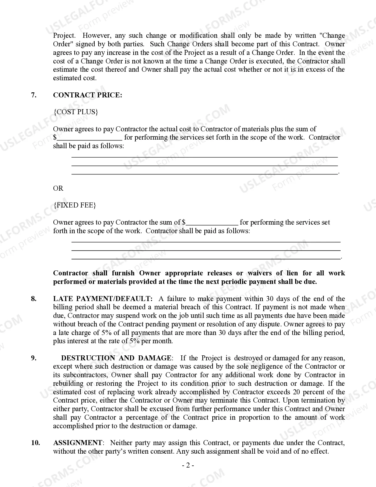 Preview Trim Carpenter Contract for Contractor