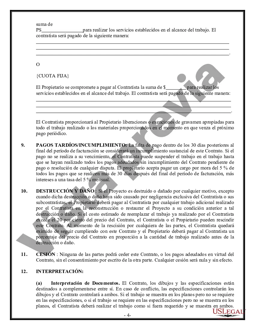 Preview Contrato de paisajismo para contratista