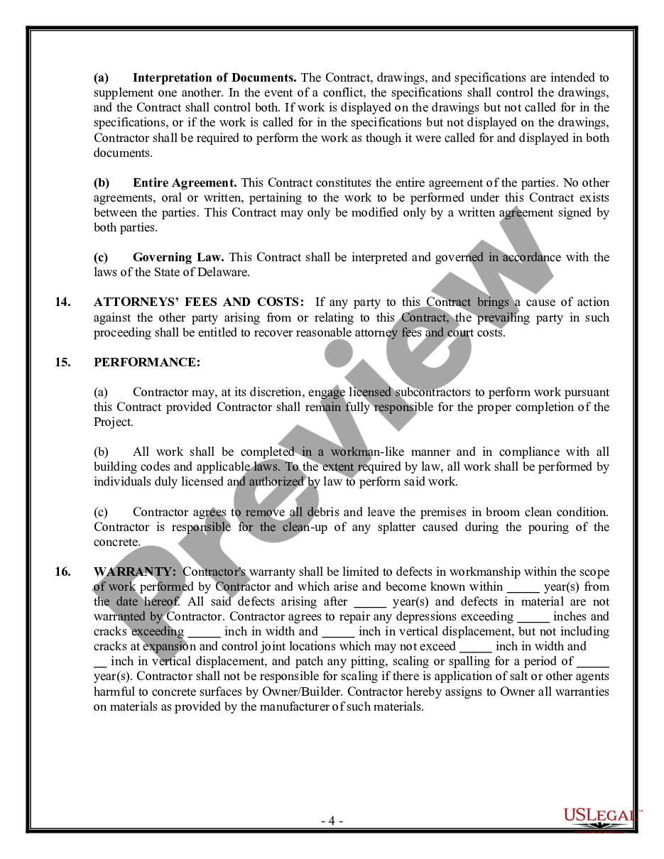 page 3 Concrete Mason Contract for Contractor preview