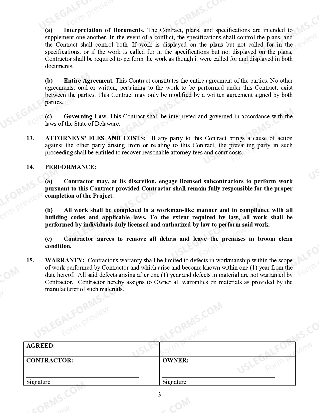 Preview Demolition Contract for Contractor