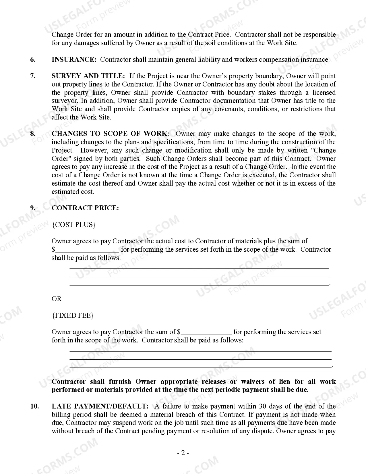 Preview Brick Mason Contract for Contractor
