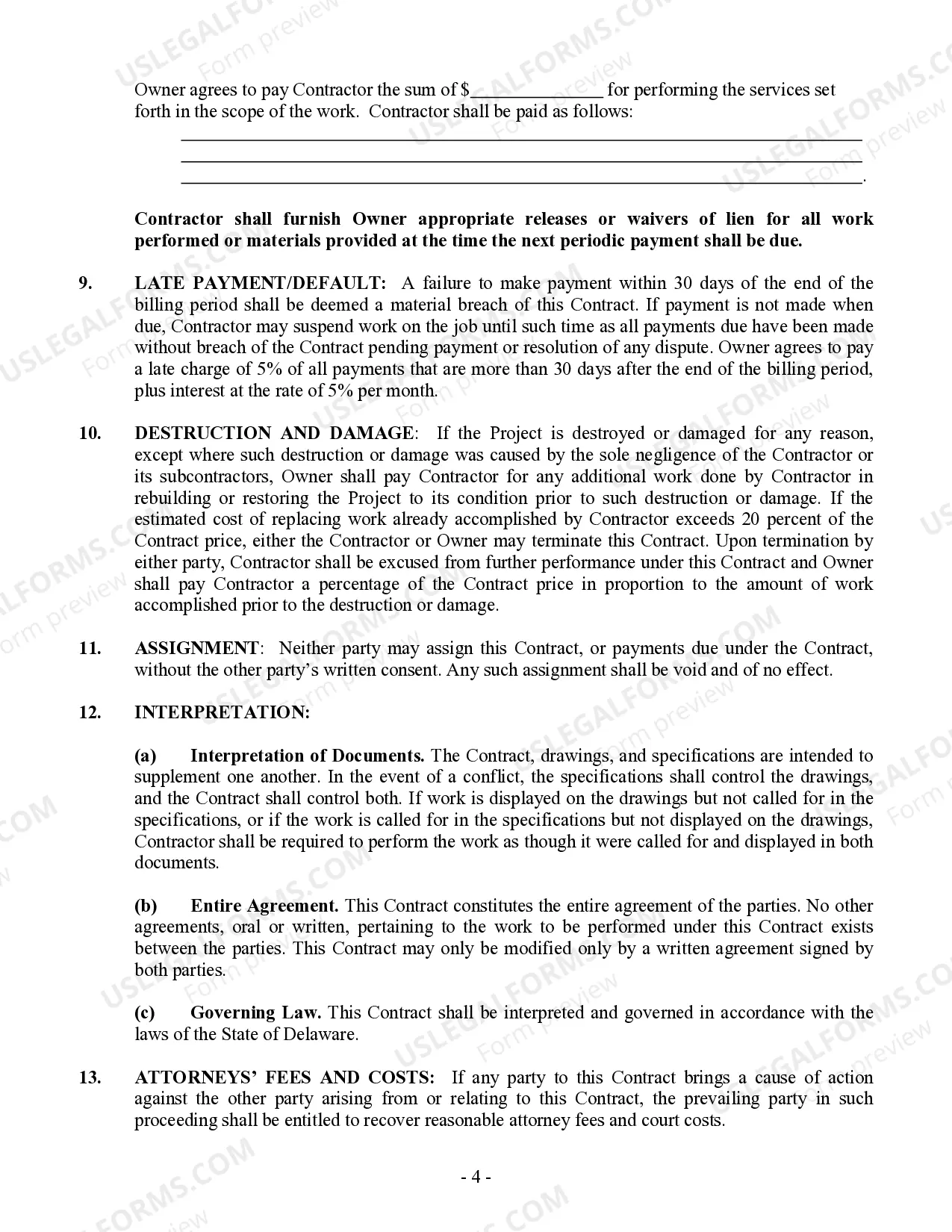 Preview Electrical Contract for Contractor