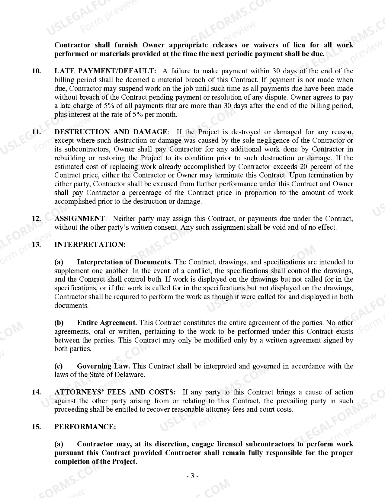 Preview Flooring Contract for Contractor