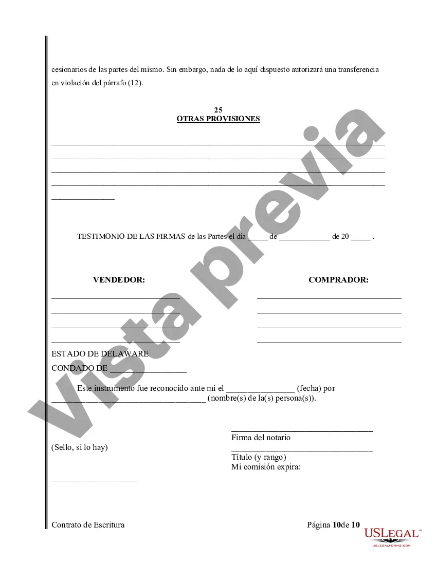 Preview Acuerdo o Contrato de Escritura de Venta y Compra de Bienes Raíces a/k/a Terreno o Contrato de Ejecución