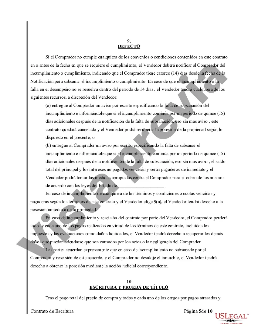 Preview Acuerdo o Contrato de Escritura de Venta y Compra de Bienes Raíces a/k/a Terreno o Contrato de Ejecución