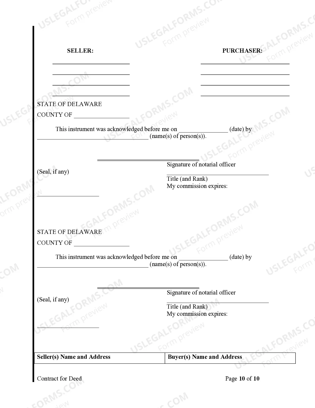 Preview Agreement or Contract for Deed for Sale and Purchase of Real Estate a/k/a Land or Executory Contract