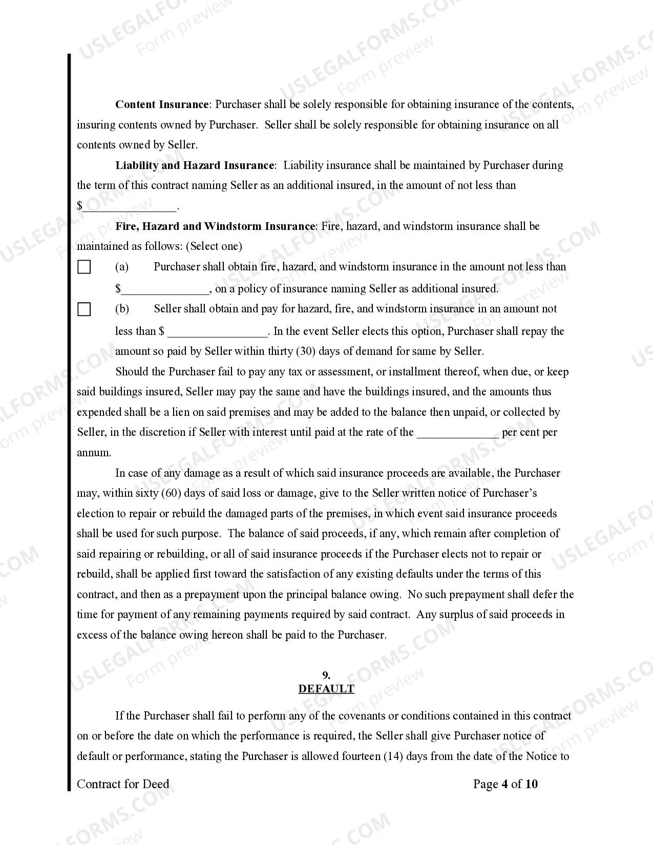 Preview Agreement or Contract for Deed for Sale and Purchase of Real Estate a/k/a Land or Executory Contract