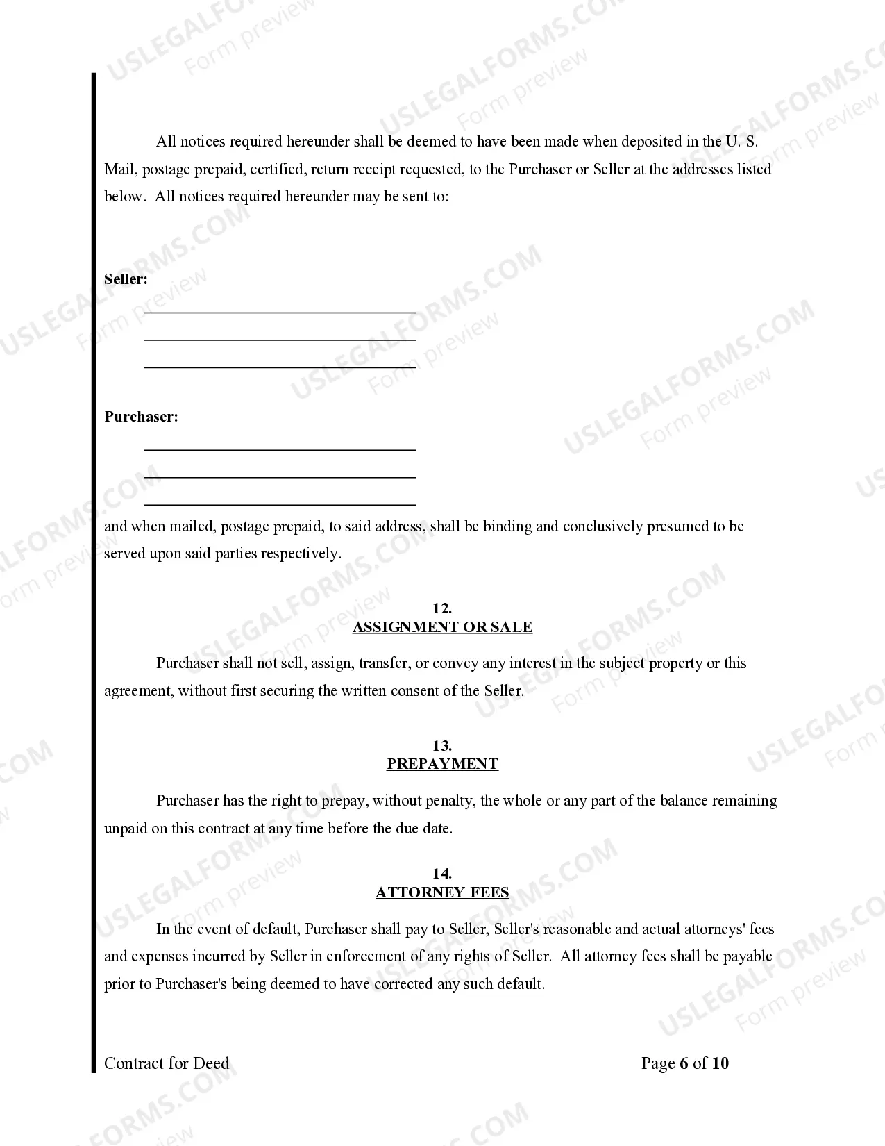 Preview Agreement or Contract for Deed for Sale and Purchase of Real Estate a/k/a Land or Executory Contract