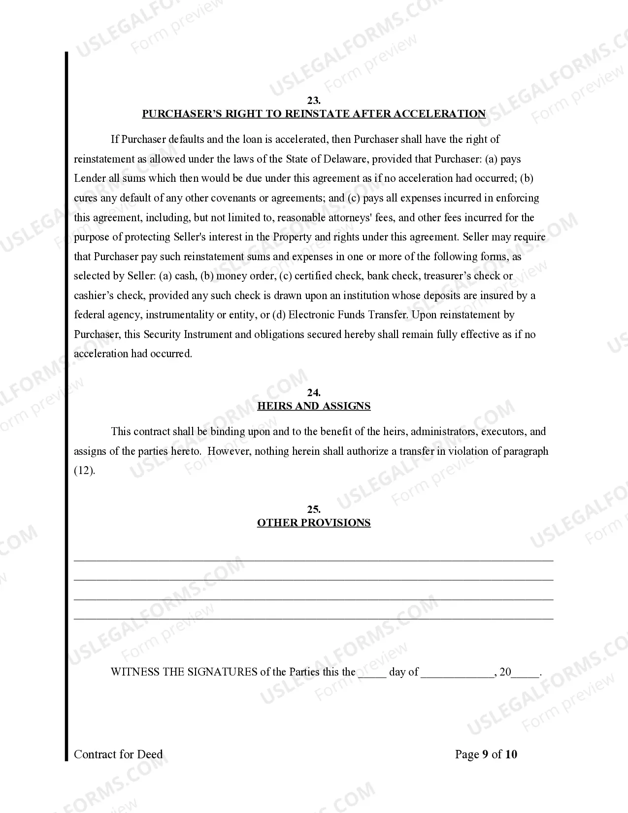 Preview Agreement or Contract for Deed for Sale and Purchase of Real Estate a/k/a Land or Executory Contract