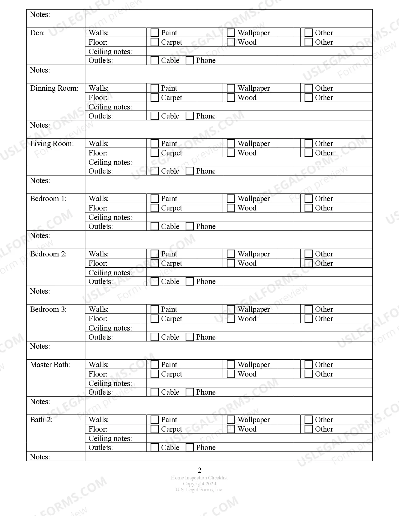 Preview Buyer's Home Inspection Checklist