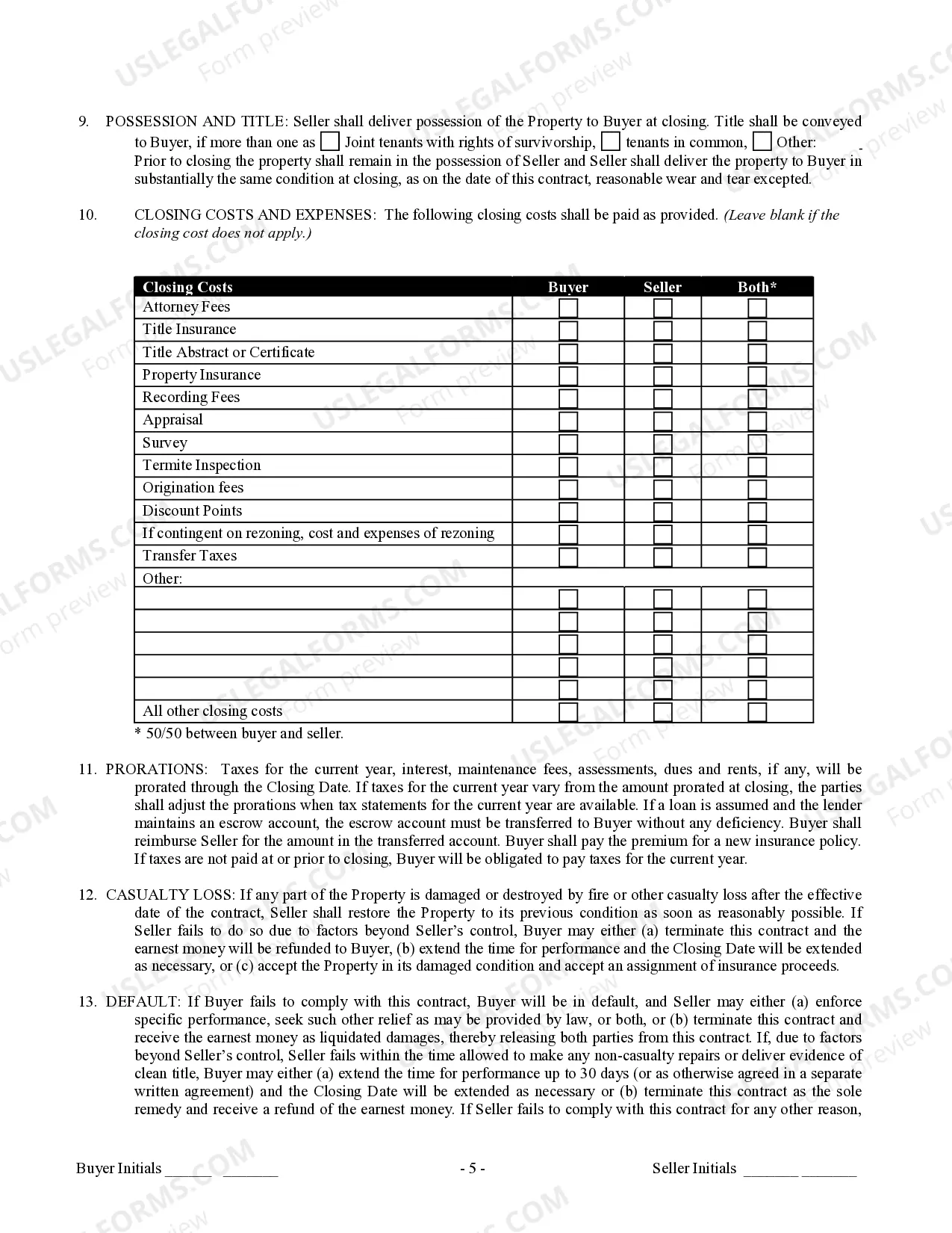 Preview Contract for Sale and Purchase of Real Estate with No Broker for Residential Home Sale Agreement