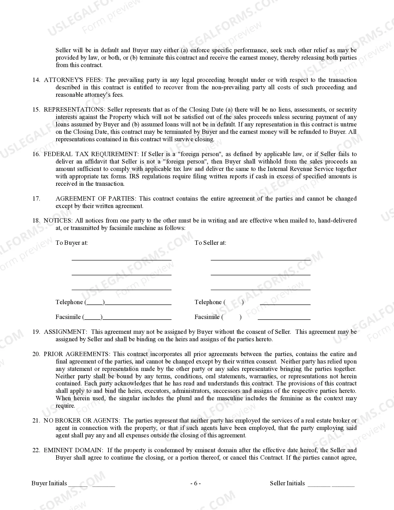 Preview Contract for Sale and Purchase of Real Estate with No Broker for Residential Home Sale Agreement