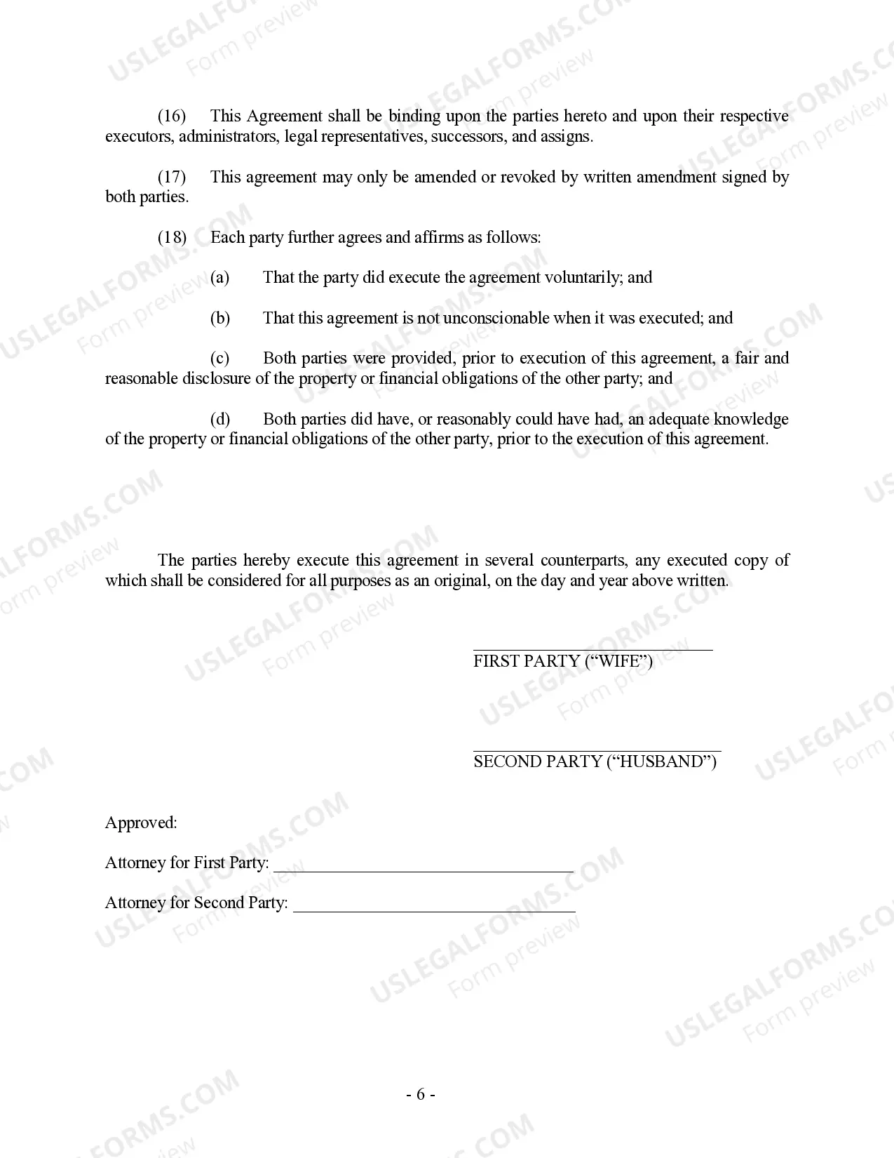 Preview Delaware Prenuptial Premarital Agreement without Financial Statements