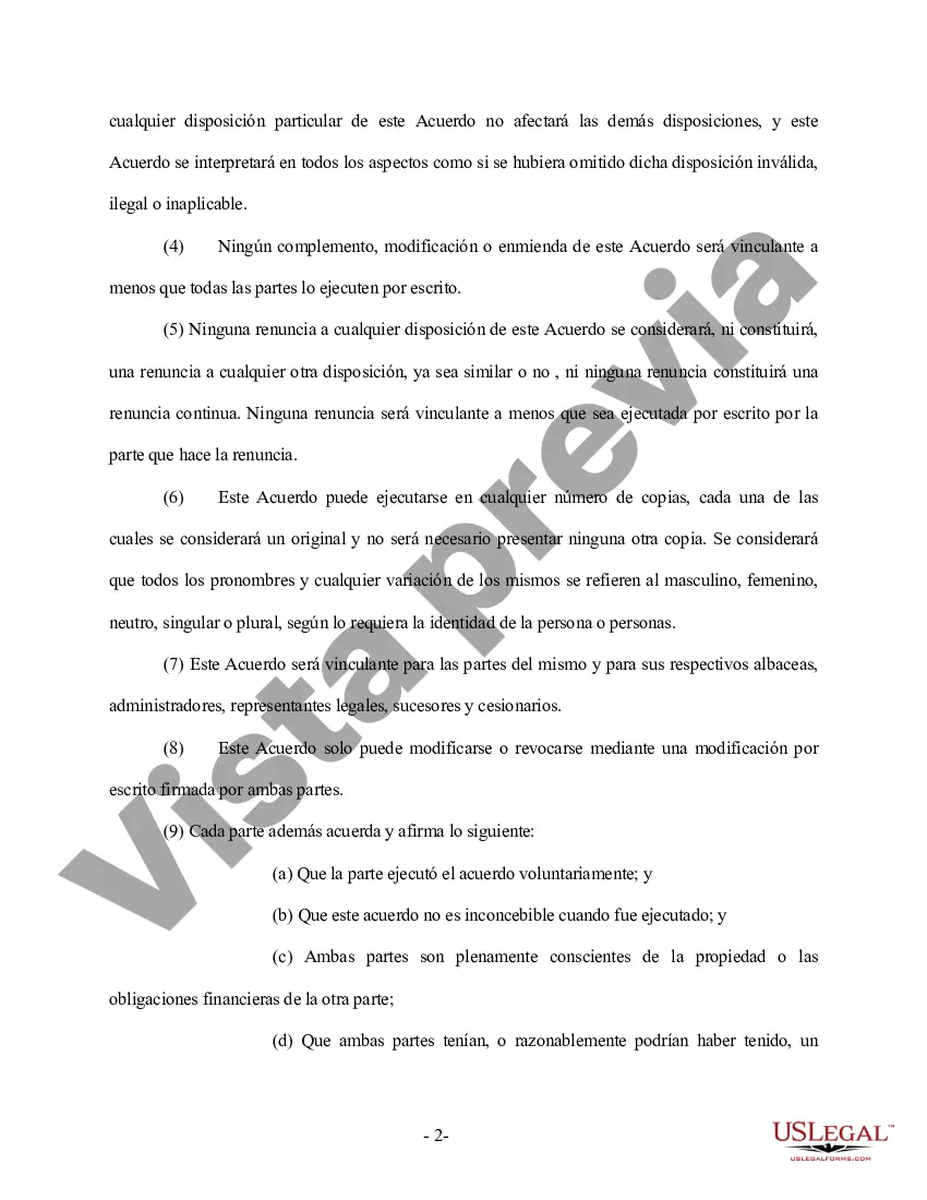Preview Enmienda al Acuerdo Prenupcial o Prematrimonial