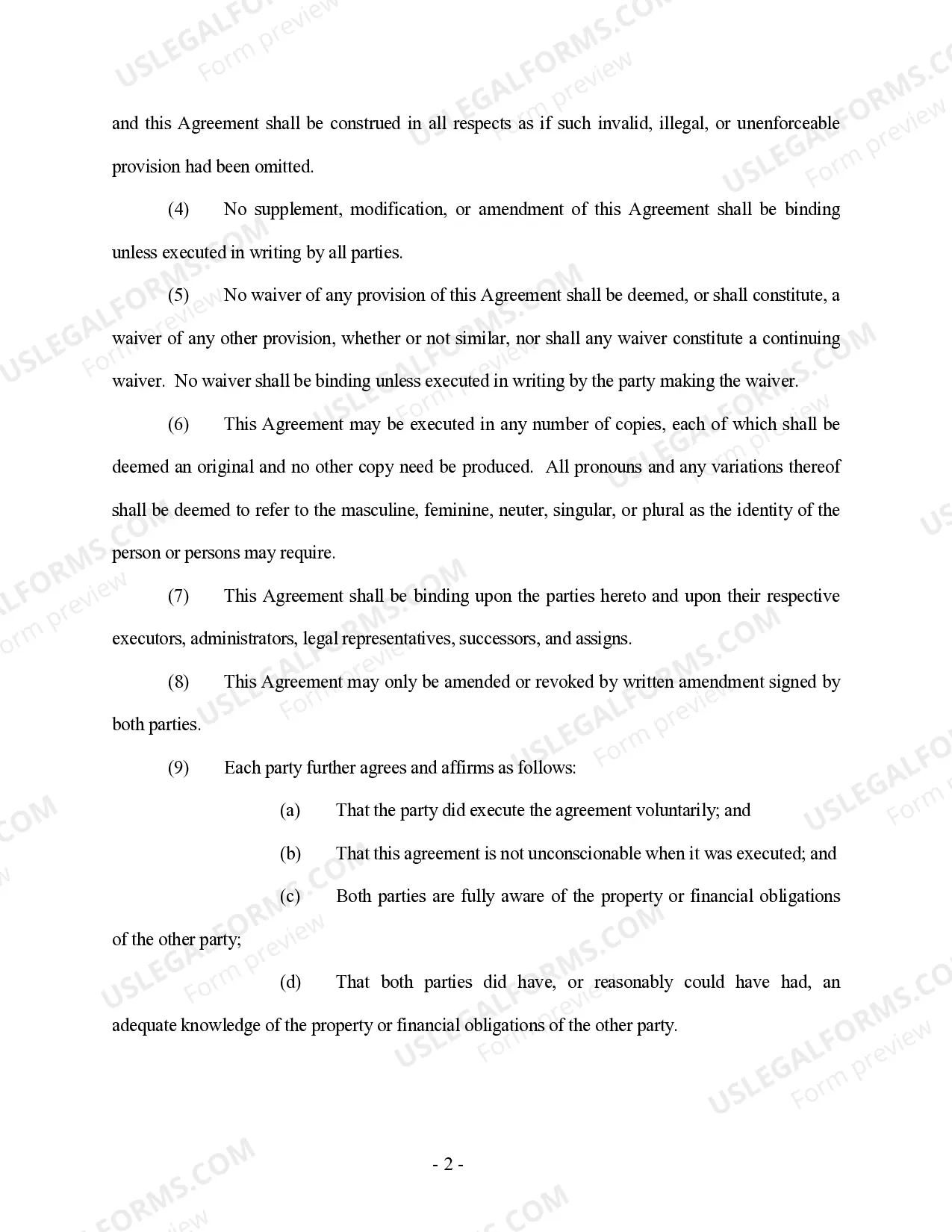 Preview Amendment to Prenuptial or Premarital Agreement