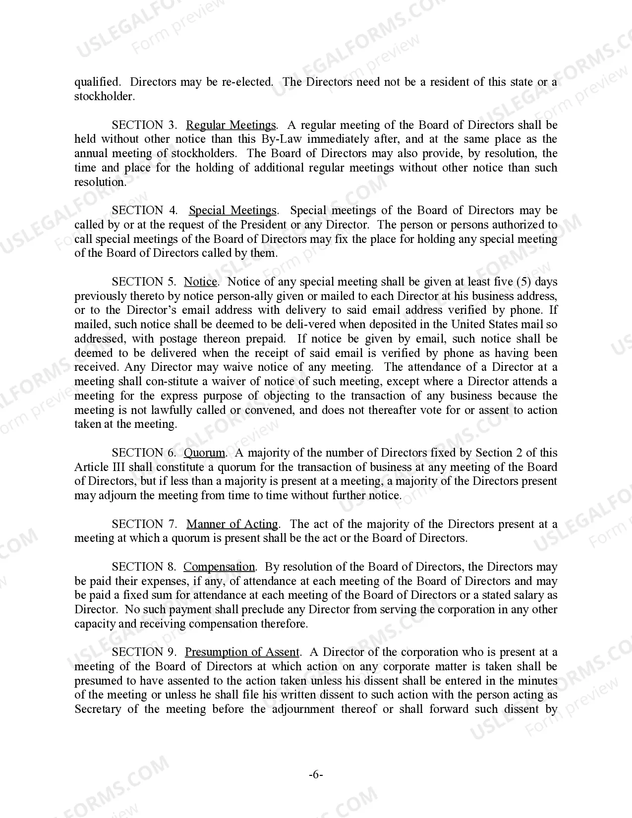 Preview Delaware Bylaws for Corporation