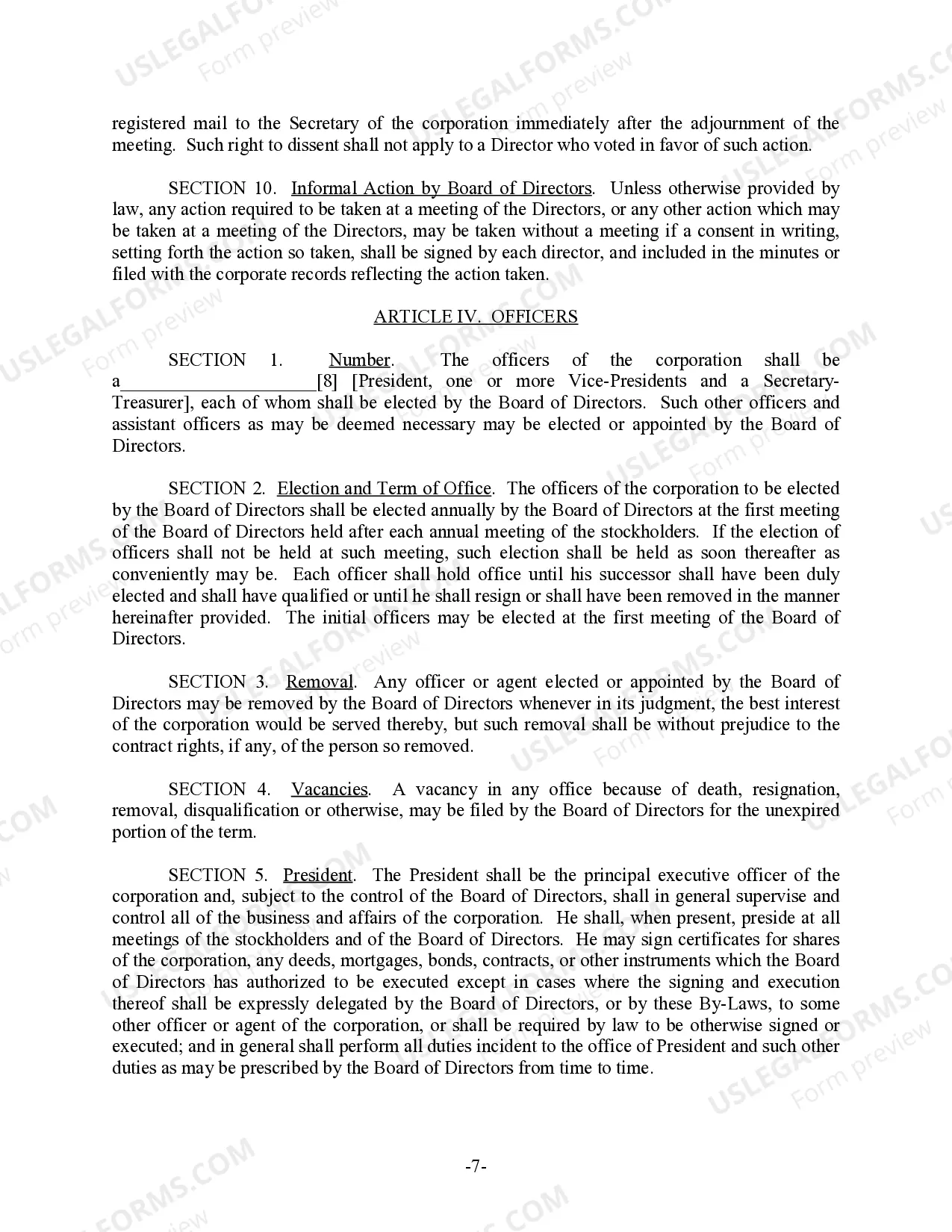 Preview Delaware Bylaws for Corporation