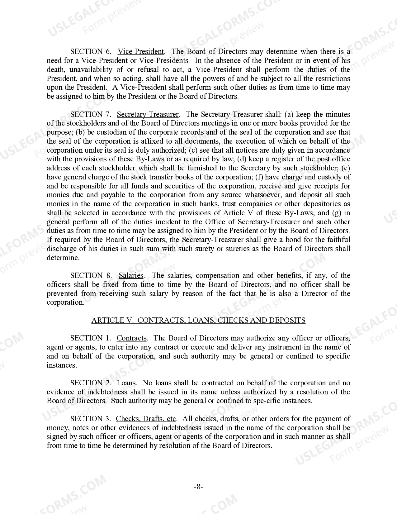 Preview Delaware Bylaws for Corporation