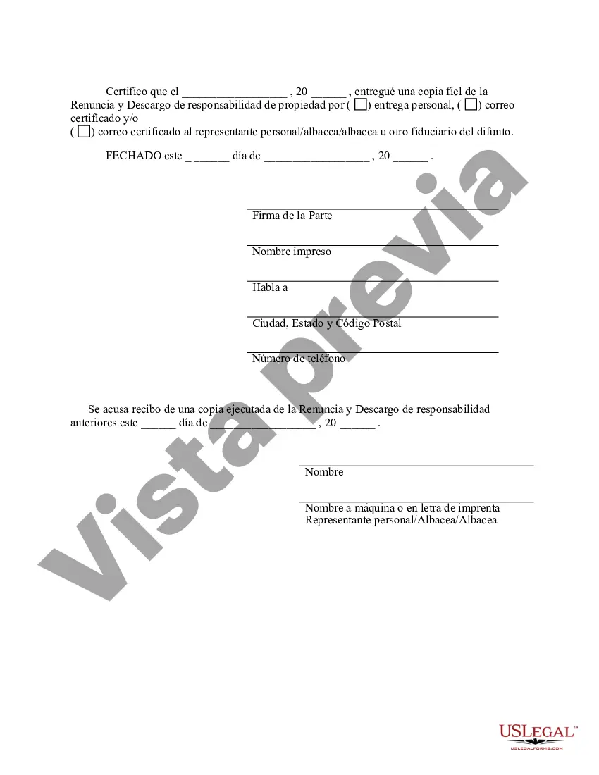 Preview Renuncia de Delaware y renuncia de propiedad del testamento por testamento