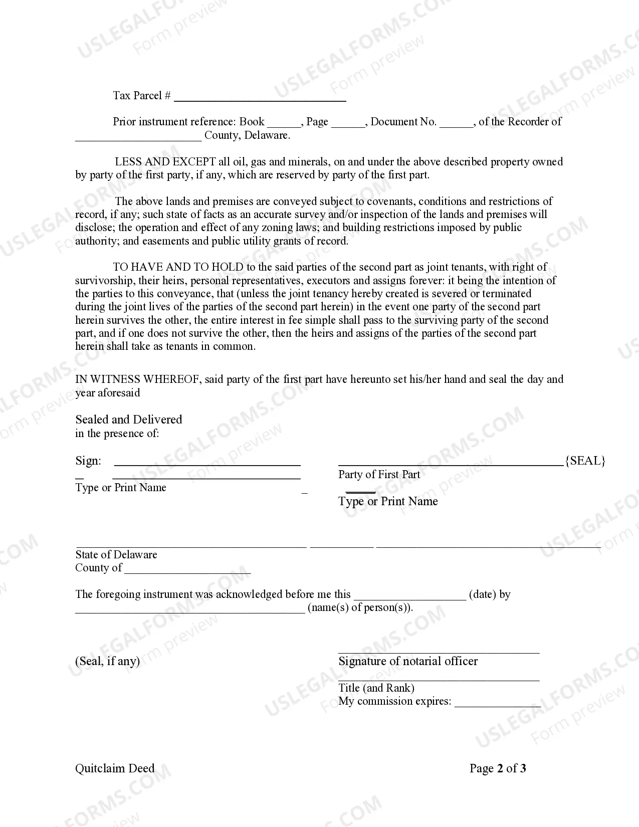Preview Quitclaim Deed from Individual to Husband and Wife