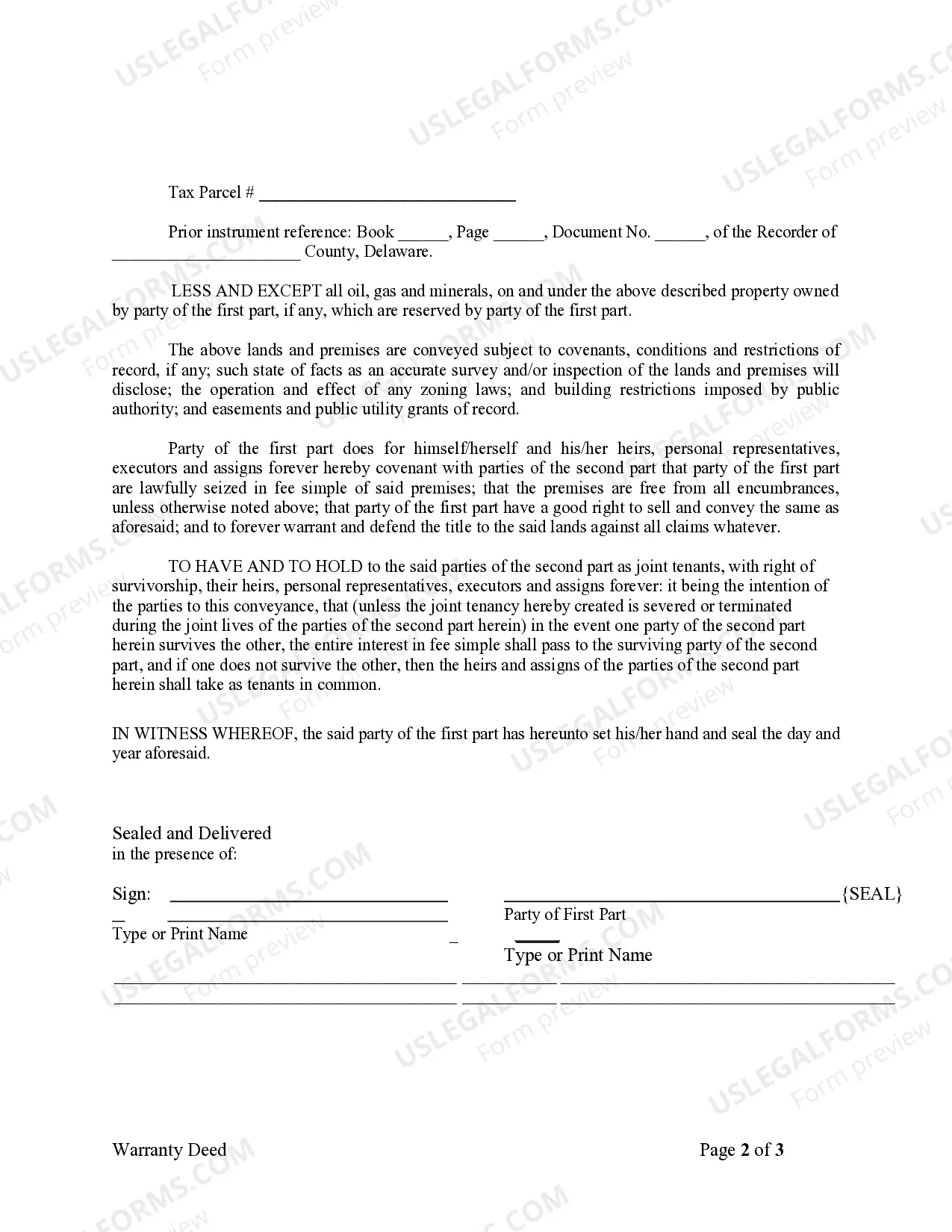 Preview Warranty Deed from Individual to Husband and Wife