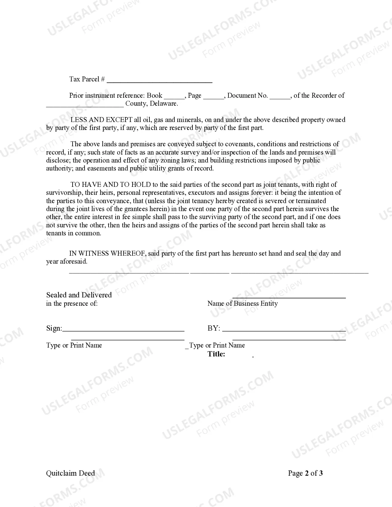 Preview Quitclaim Deed from Corporation to Husband and Wife