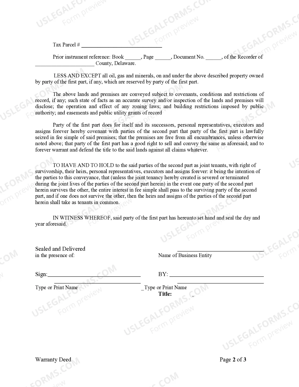 Preview Warranty Deed from Corporation to Husband and Wife