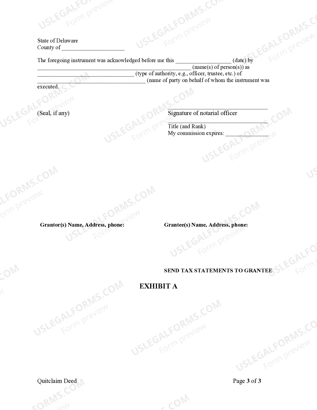 Preview Quitclaim Deed from Corporation to Corporation