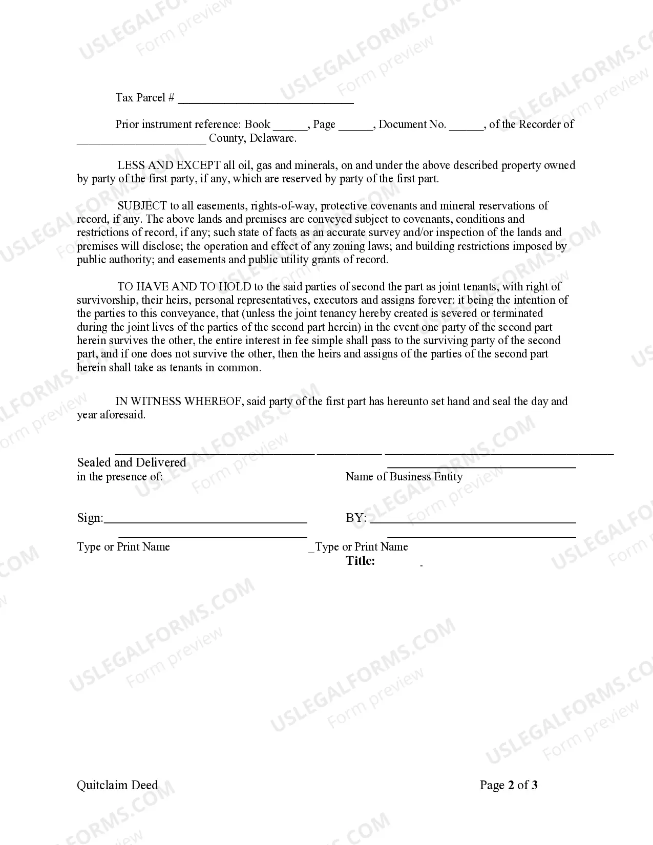 Preview Quitclaim Deed from Corporation to Two Individuals