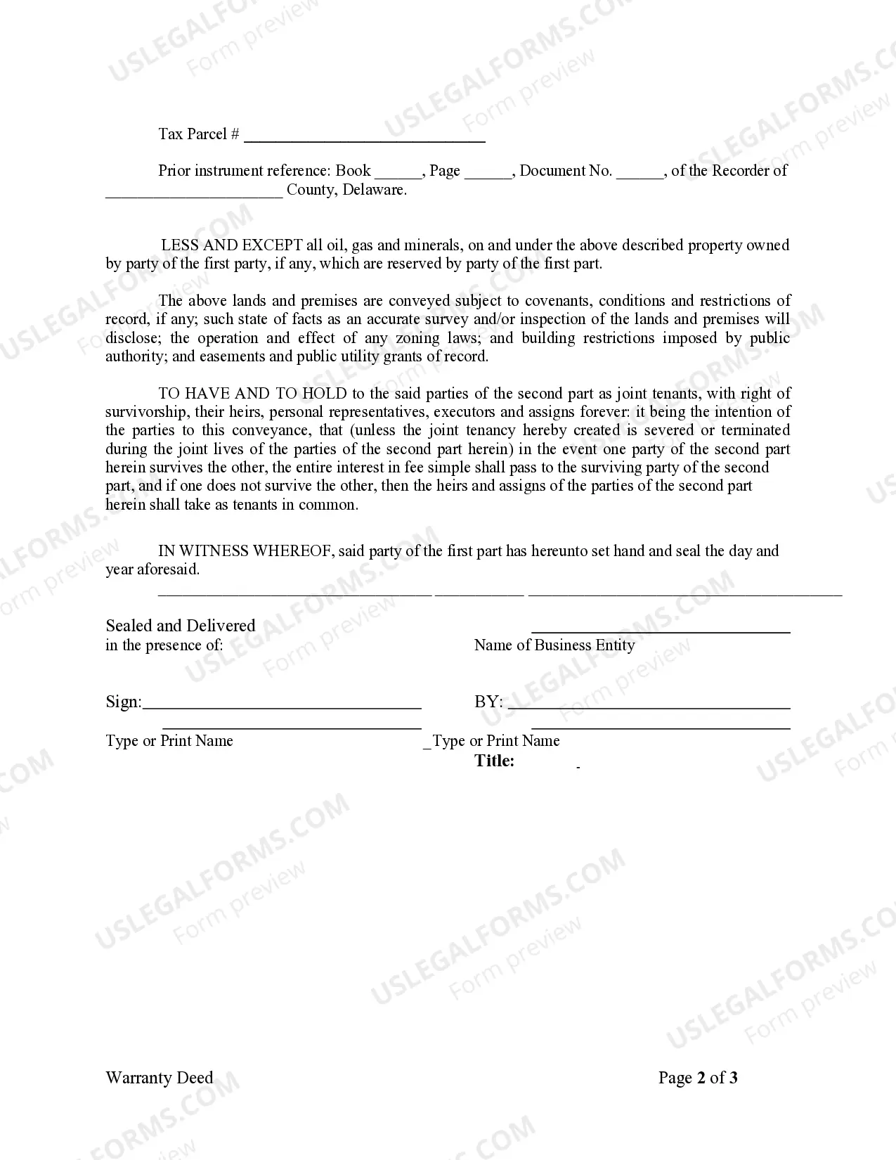 Preview Warranty Deed from Corporation to Two Individuals