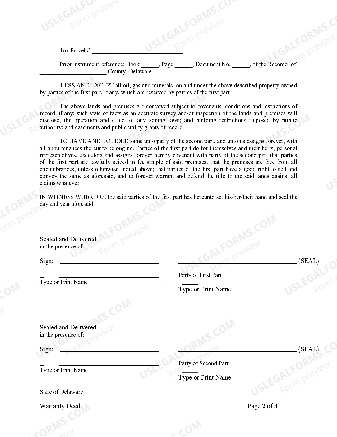 Preview Warranty Deed from Husband and Wife to a Trust