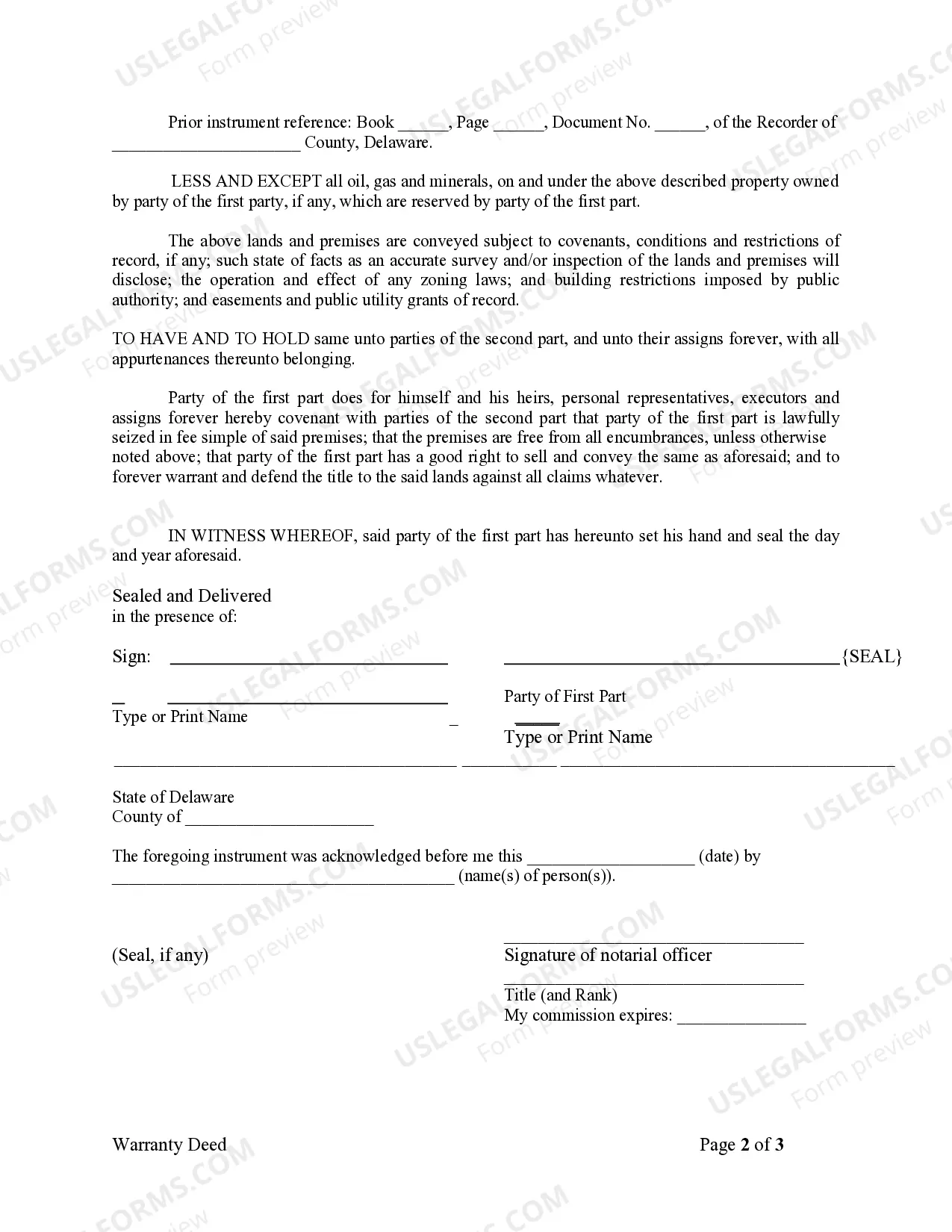 Preview Warranty Deed from Husband to Himself and Wife