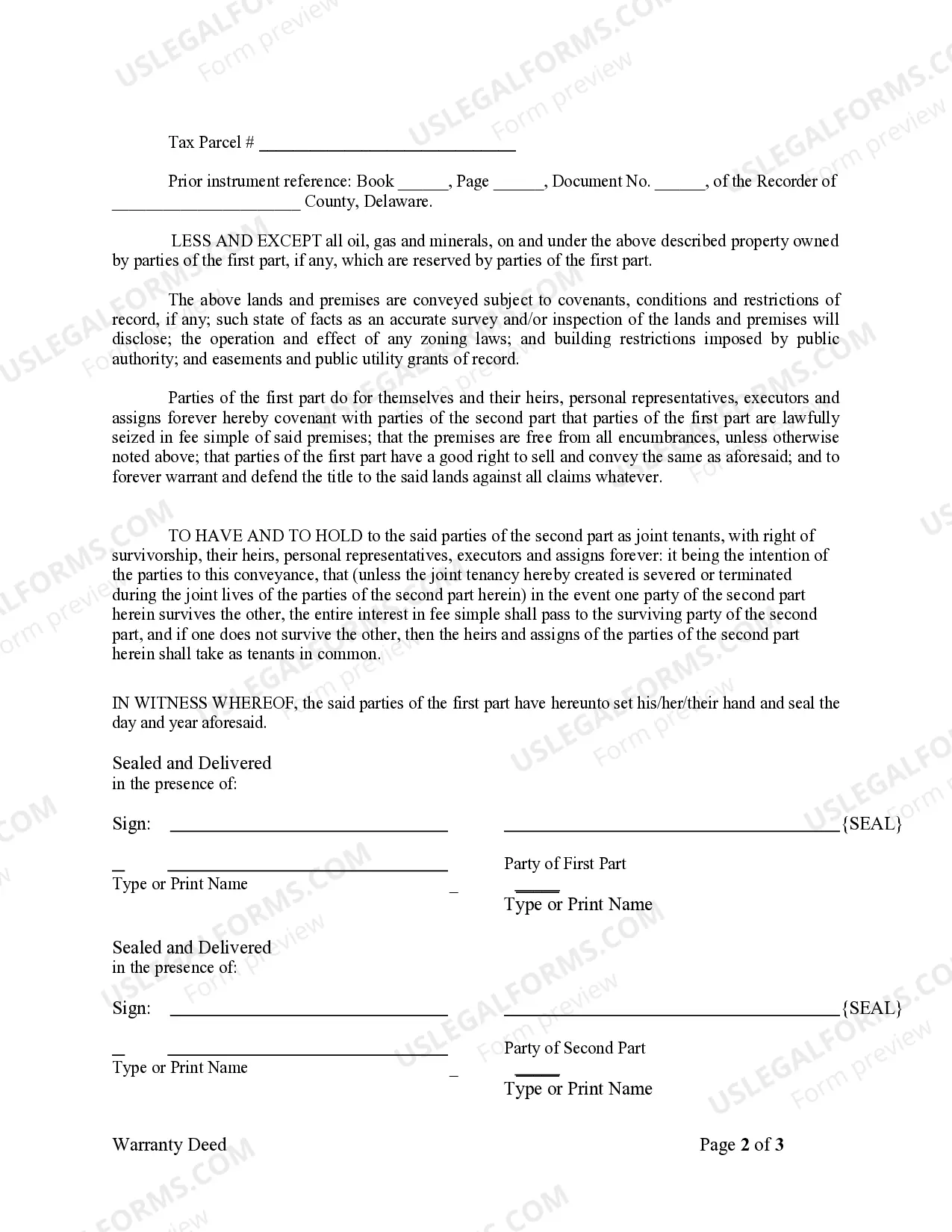 Preview Warranty Deed from Husband and Wife to Husband and Wife