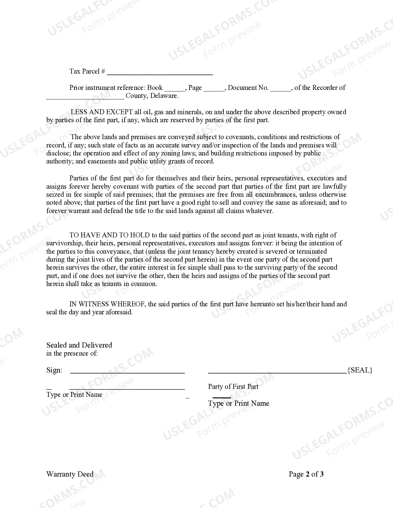 Preview Warranty Deed from two Individuals to Husband and Wife